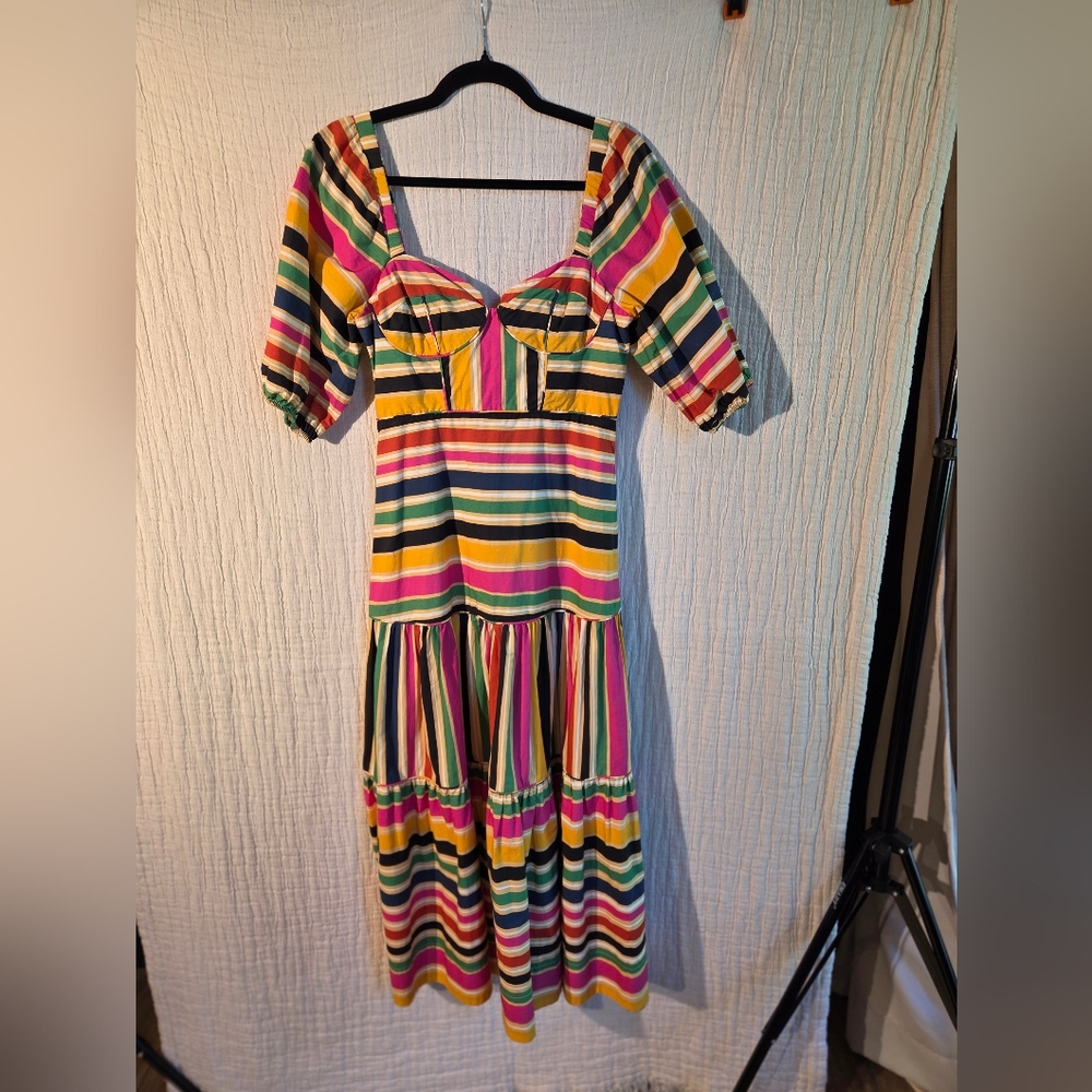 Colorful Striped Women's Dress - Picture 5 of 11